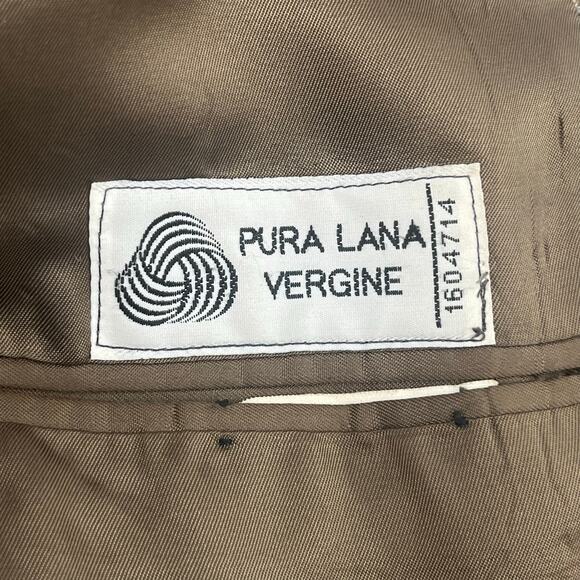 Vintage Woolmark Pura Lana Vergine Brown Tweed 2 Button Pockets Blazer - Picture 6 of 11
